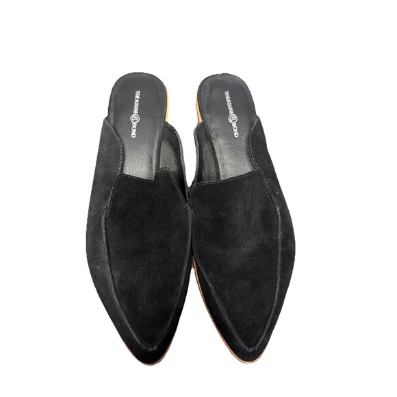 Treasure & Bond Black Leather SUEDE Mule Loafers Slip On Women's Size 9 M - Picture 1 of 7